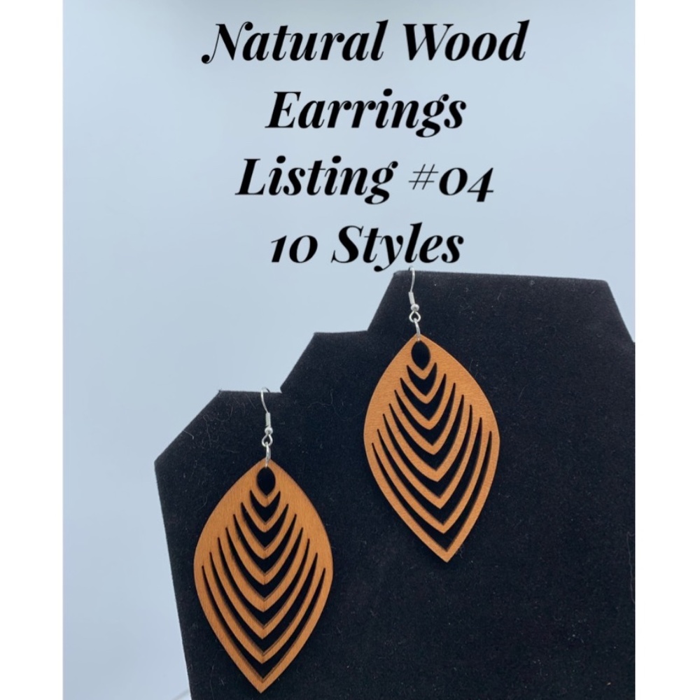 NWT Handmade Natural Wood Earrings in 10 Styles!